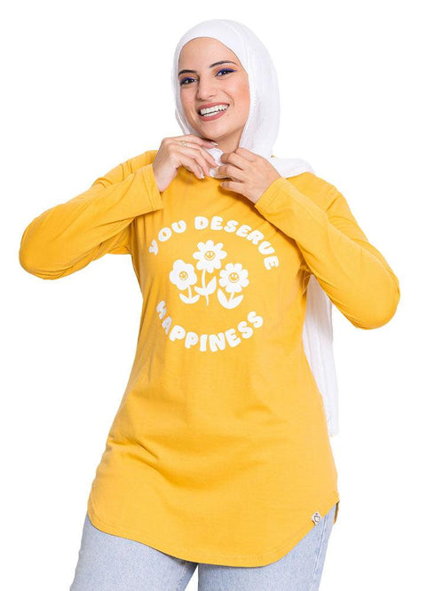 Sun Flower Printed Long - Sleeve Design 43 - Khotwh